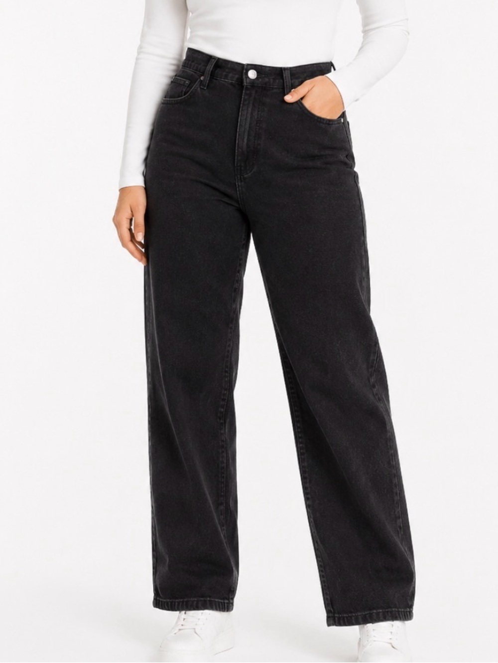 WEWOREWHAT Women’s High-Rise Black Straight-Leg Jeans SZ 25"